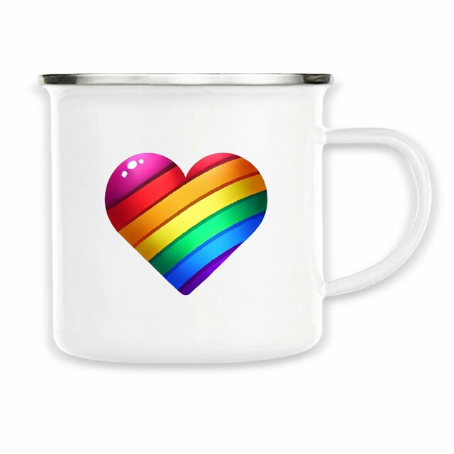 Image back Mug métal cœur LGBT vintage