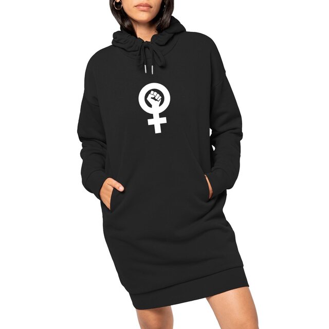 Image front Robe Sweat Femme éco-responsable et éthique - Poing féministe