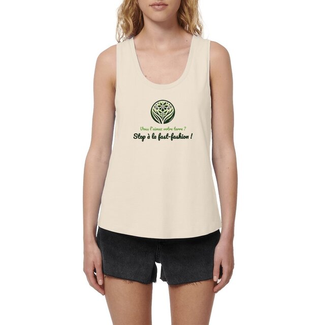 Image front Débardeur femme ample en coton biologique. Stop à la fast-fashion !