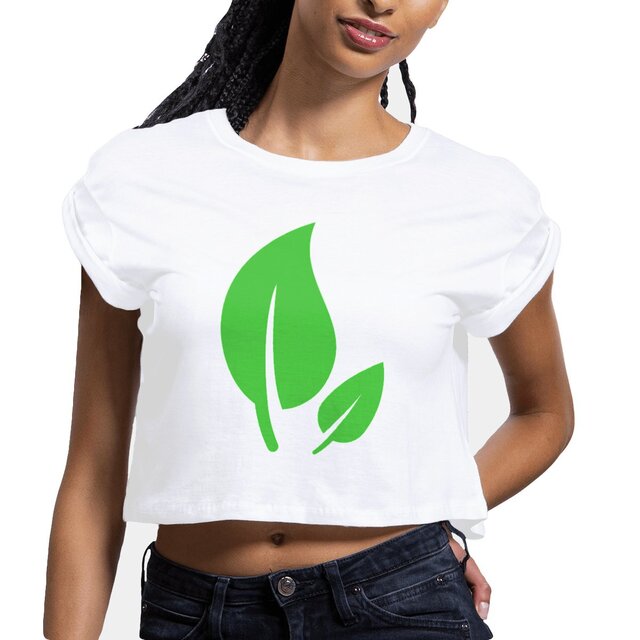 Image front Crop top femme végan en coton biologique. Militante écologiste