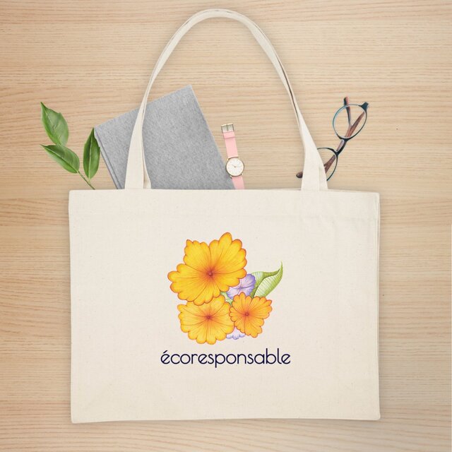 Image front Shopping bag en matières recyclées écoresposables