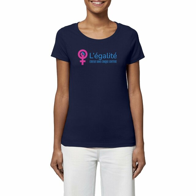 Image front T-shirt féministe pour femme en coton biologique