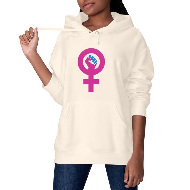 Image front Sweat à capuche Unisexe. Poing féministe. Imprimé en France