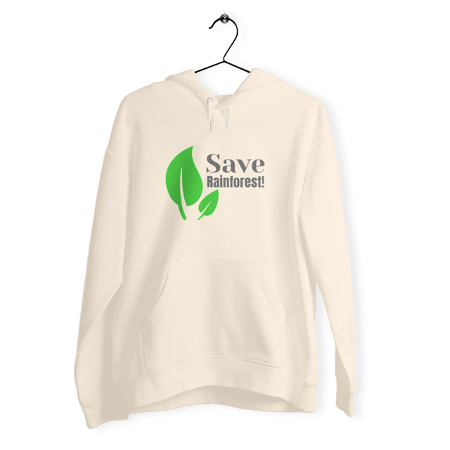 Image back Sweat à capuche militant écologie unisexe. Save Rainforest!