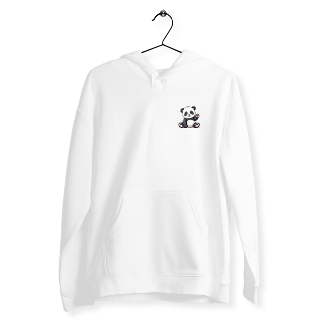 Image back Sweat à capuche Panda unisexe. Fabrication éthique et imprimé en France