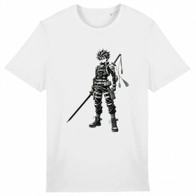 Image back T-shirt manga unisexe léger en coton bio