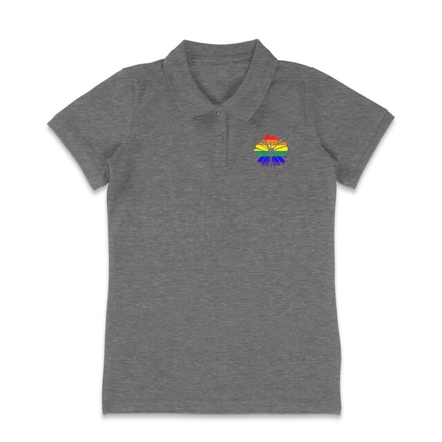 Image back Polo Femme avec fleur LGBTQI+ fabriqué en 100% coton biologique