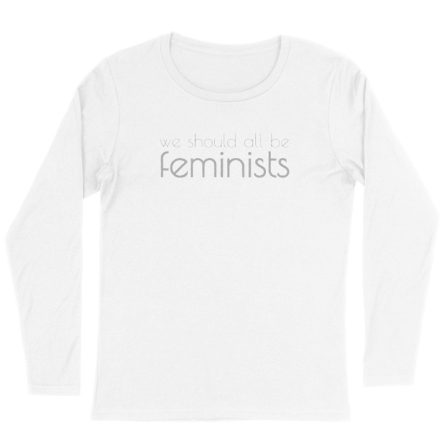 Image back T-shirt Femme manches longues coton bio - We should all be feminists - Fabrication éthique