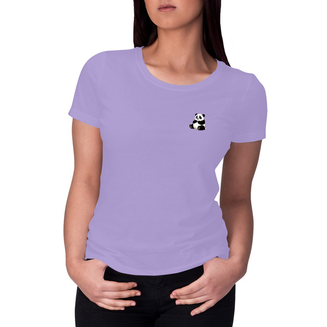 Image front Tee-shirt panda femme. Coton bio et fabrication équitable