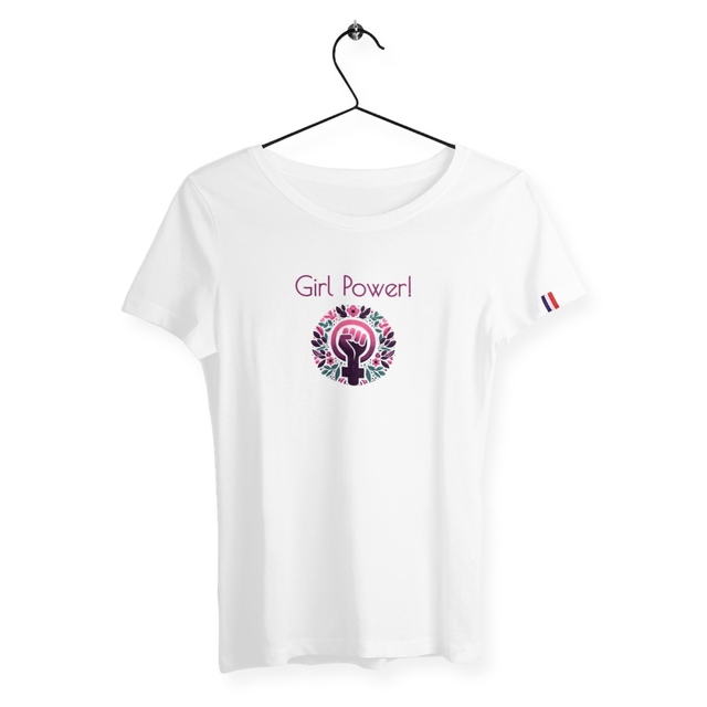 Image back T-shirt Femme Made in France - Coton biologique - Girl Power !