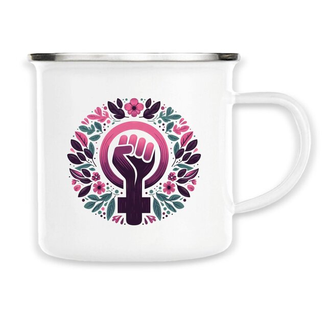 Image back Mug metal vintage, mug, tasse café thé girl power imprimé de chaque côté