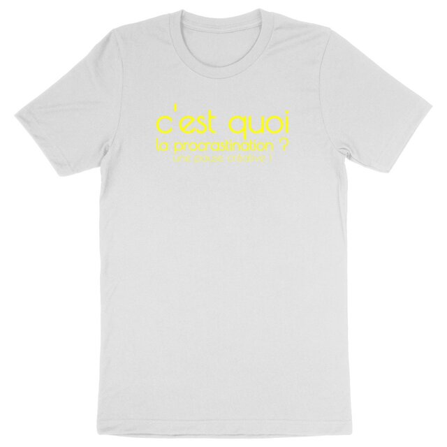 Image back T-shirt unisexe léger - c'est quoi la procrastination ? une pause créative !