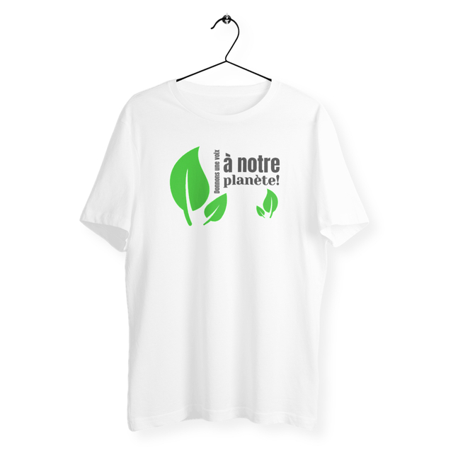 Image back T-shirt militant unisexe bio - Donnons une voix à notre planète!