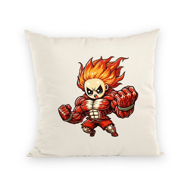 Image back Coussin Manga. Label commerce équitable