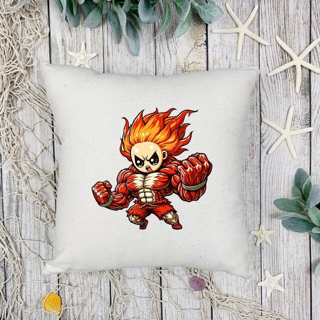 Image front Coussin Manga. Label commerce équitable