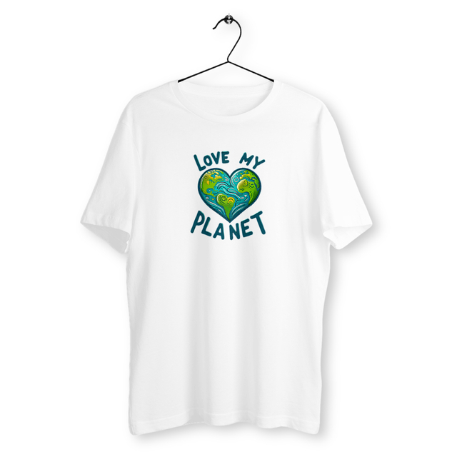 Image back T-shirt Unisexe bio. Love my planet