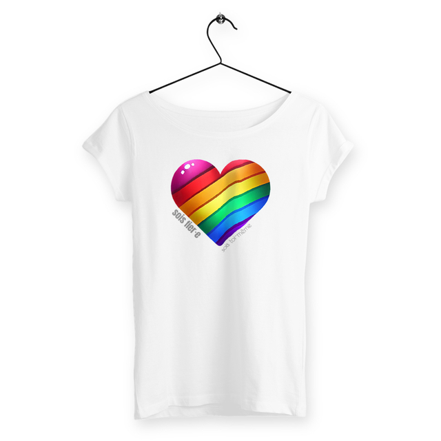 Image back T-shirt LGBT Femme. Sois fier·e, sois toi-même.