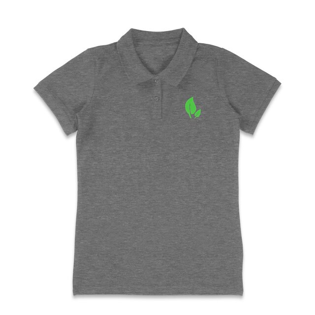 Image back Polo femme 100% coton biologique - Feuilles imprimées