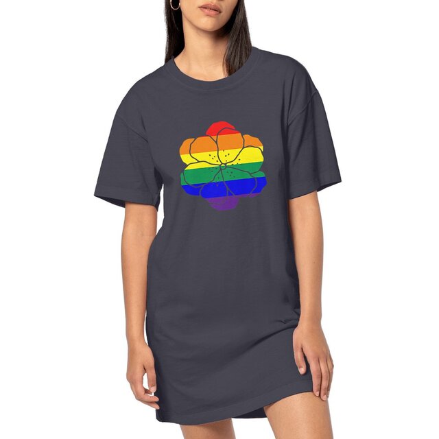 Image front Robe T-shirt végan pour femme - 100% coton biologique. Pour militante LGBTQIA+