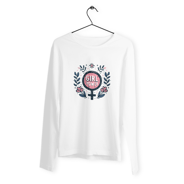Image back T-shirt Femme manches longues. T-shirt féministe Girl Power
