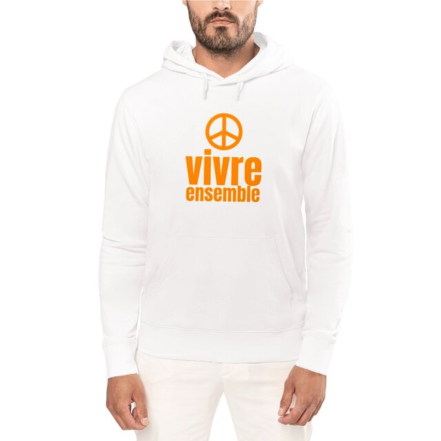 Image front Sweat à capuche Unisexe - Vivre ensemble