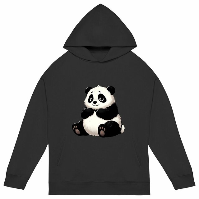 Image back Sweat panda à capuche Unisexe Oversized. 100% écoresponsable