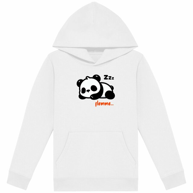 Image back Sweat panda à capuche Enfant. Entièrement écoresponsable.