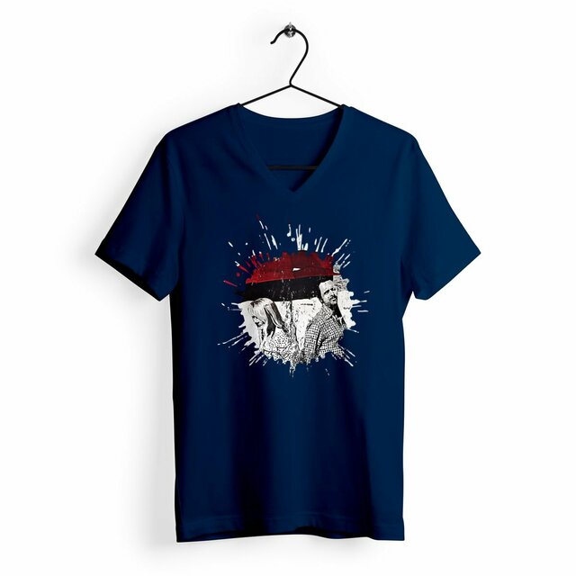 Image back T-shirt Femme Col V durable. Design singing in the rain imprimé à la demande en France