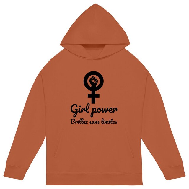 Image back Sweat à capuche végan unisexe oversized - Girl power