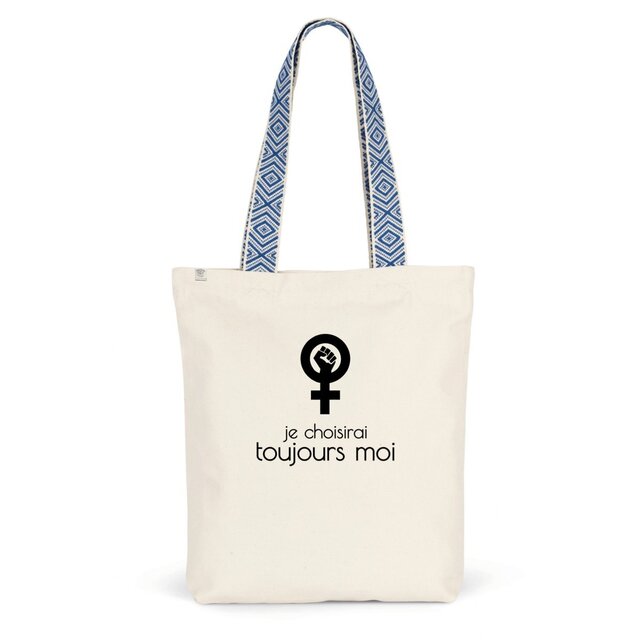Image back Totebag ethnique bio et recylclé. Militante féministe