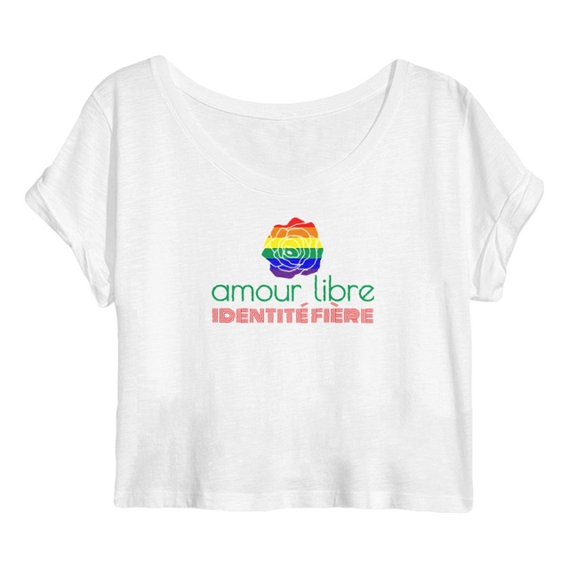 Image back Crop top coton biologique - Amour libre, identité fière
