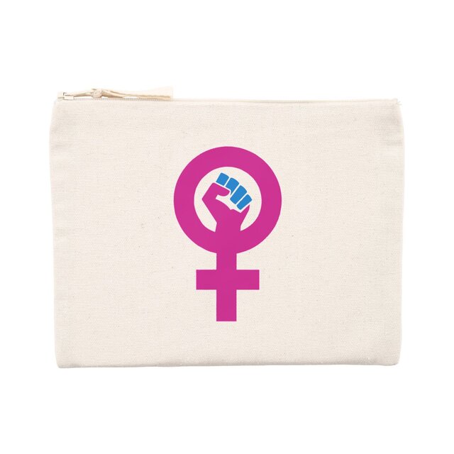 Image back Jolie pochette d'excellente qualité. Poing féministe. Pochette imprimée en France