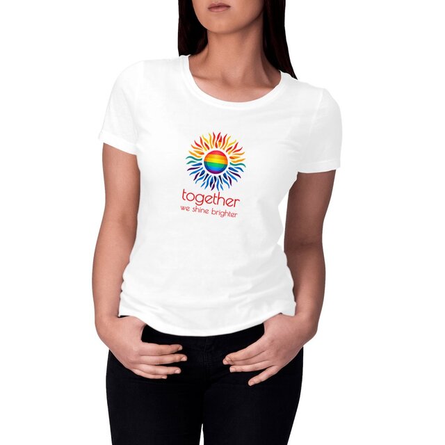 Image front T-shirt Femme Vegan coton biologique - Together we shine brighter