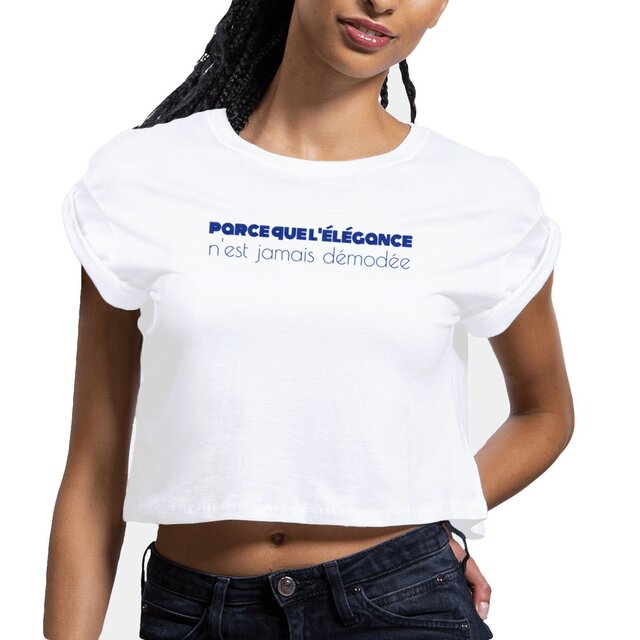 Image front Crop top Femme coton biologique - Parce que l'élégance n'est jamais démodée
