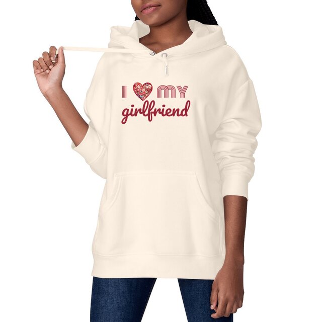 Image front Sweat à capuche durable unisexe - I love my girlfriend