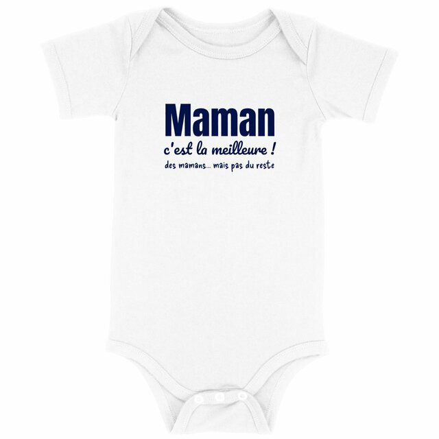 Image back Body bébé éthique. Slogan humour sur maman. Imprimé en France à la demande