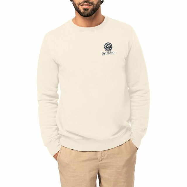 Image front Sweat-shirt unisexe écoresponsable. Coton bio et polyester recyclé. Particulariz