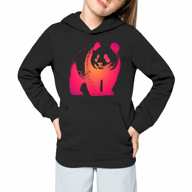 Image front Sweat à capuche panda léger pour enfant bio et recyclé