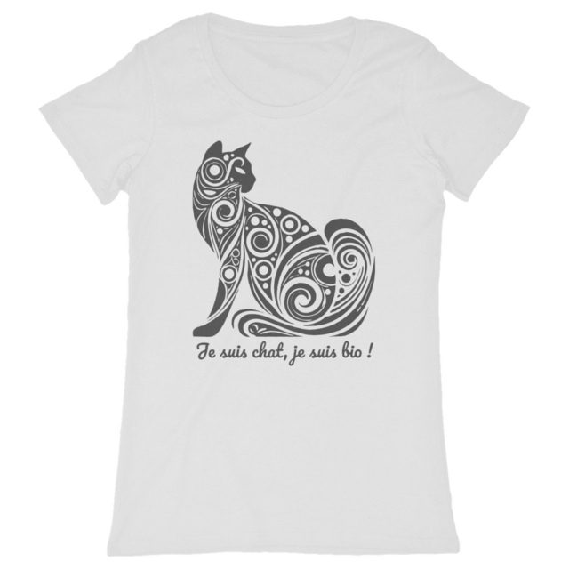 Image back T-shirt chat femme classique en coton biologique