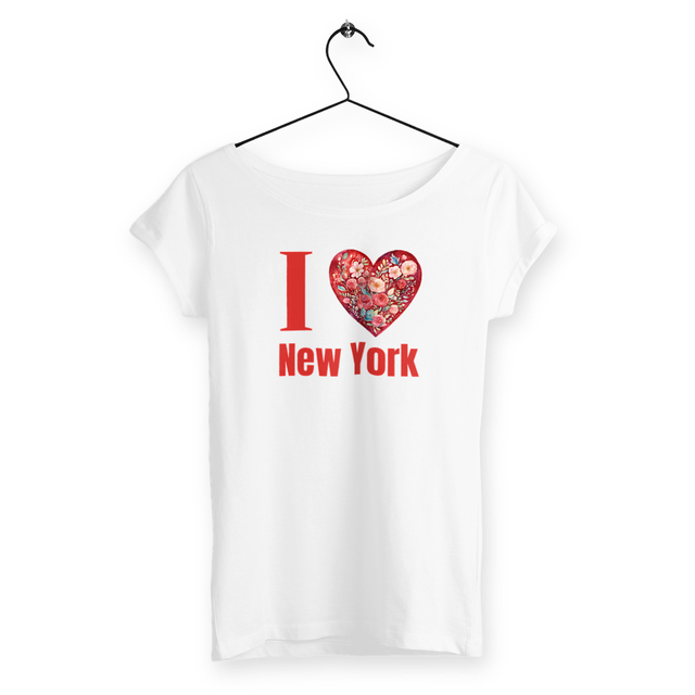 Image back T-shirt I Love New York Femme. En coton bio. Imprimé en France.