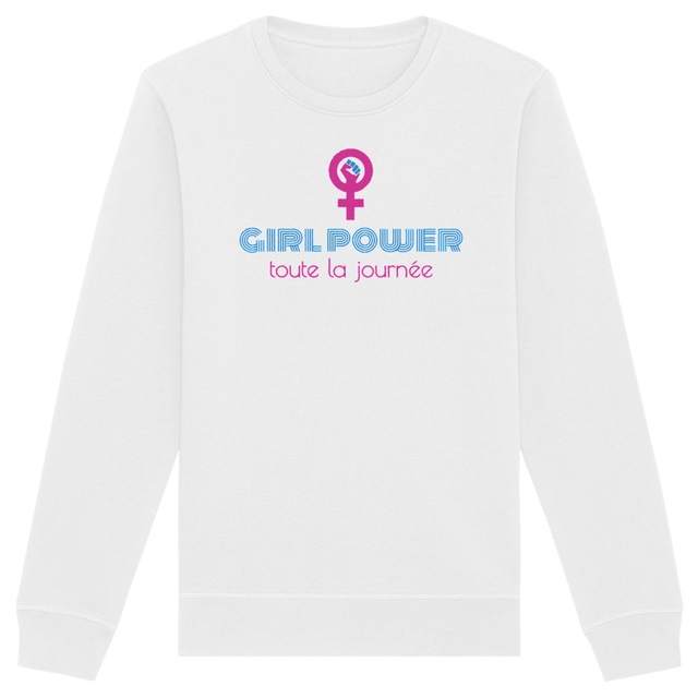 Image back Sweat-shirt durable militant(e) féministe - Girl power, toute la journée