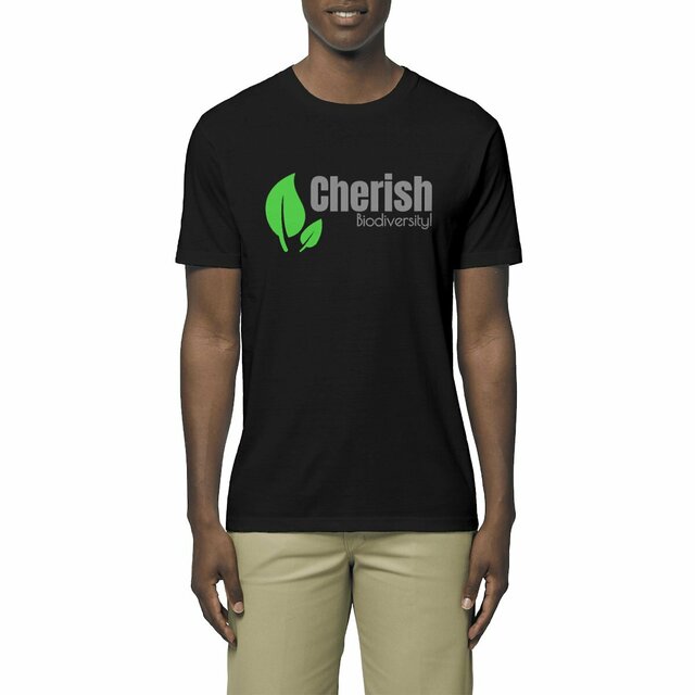 Image front T-shirt militant écolo, unisexe et léger. Cherish Biodiversity!