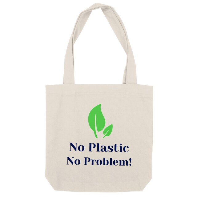 Image front Totebag épais. "No Plastic, No Problem!"