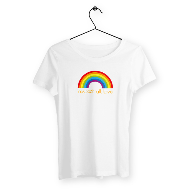 Image back T-shirt Femme coton bio - Respect all love