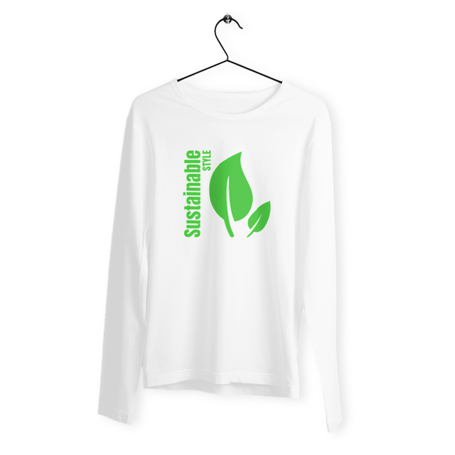 Image back T-shirt végan femme manches longues. Sustainable style