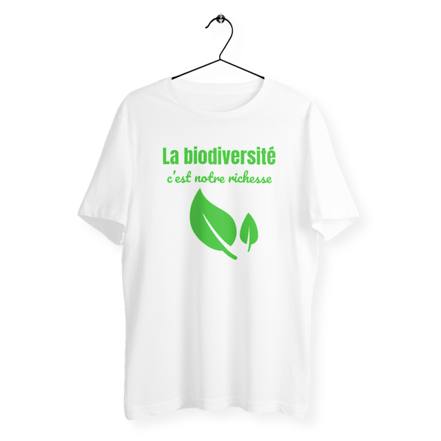 Image back T-shirt bio et végan unisexe léger. La biodiversité, c’est notre richesse