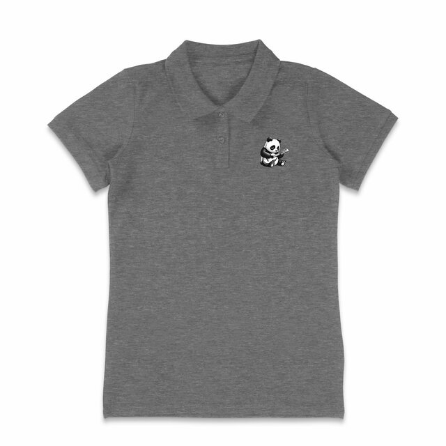 Image back Polo panda femme en coton biologique