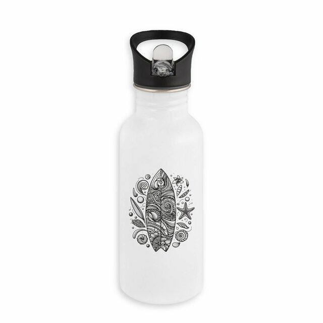 Image back Bouteille planche de surf en inox avec paille