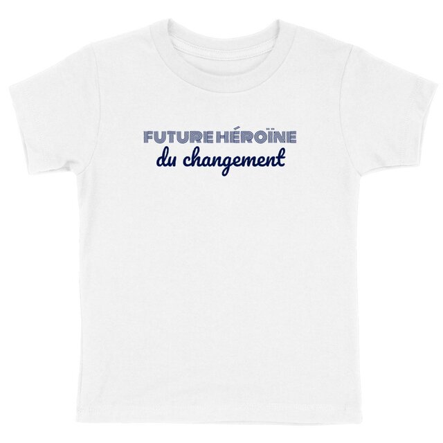 Image back T-shirt Enfant coton bio - Future héroïne du changement