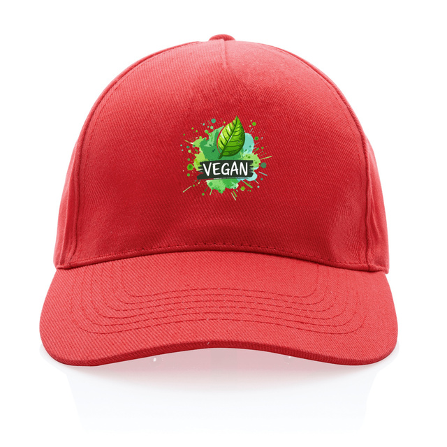 Image back Casquette 100% coton recyclé. Logo végan imprimé.